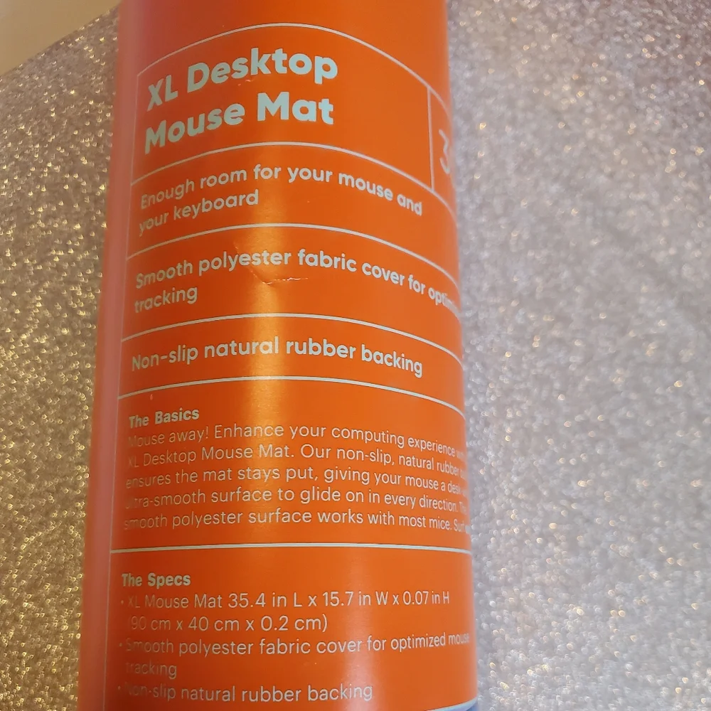 Orange Desk Mat with Retro Design